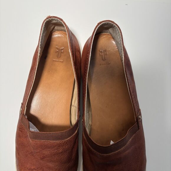 Frye Shoes Womens 8 Melanie Flats Slip On Loafer Brown Leather Casual Comfort - Picture 6 of 9